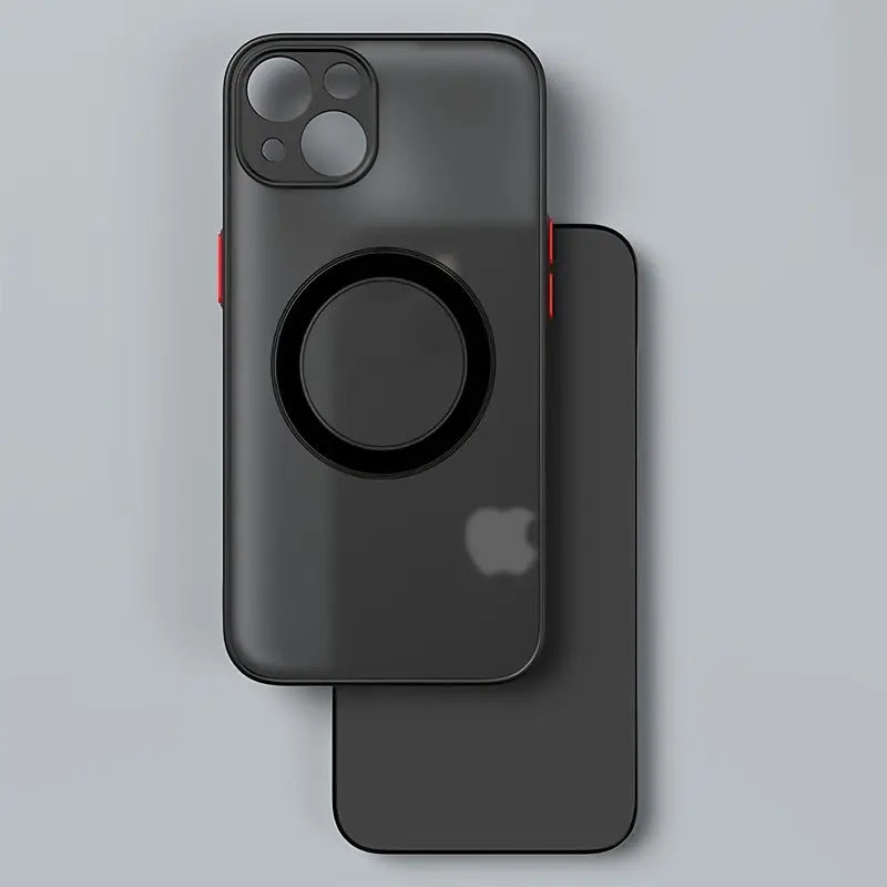 Funda de teléfono con armadura de carga inalámbrica magnética con tacto de piel mate de lujo para iPhone 11/12/13/14/15/16 Pro Max Plus Botón de contraste a prueba de golpes Protección de cámara de PC Carcasa rígida - La zona Apple