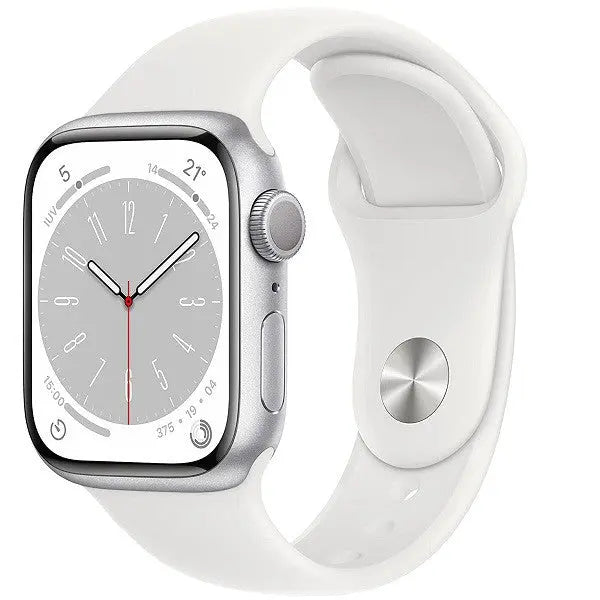 APPLE WATCH SERIE 8 45MM ALUMINIO PLATA SPORT BAND BLANCO C.G.XXI
