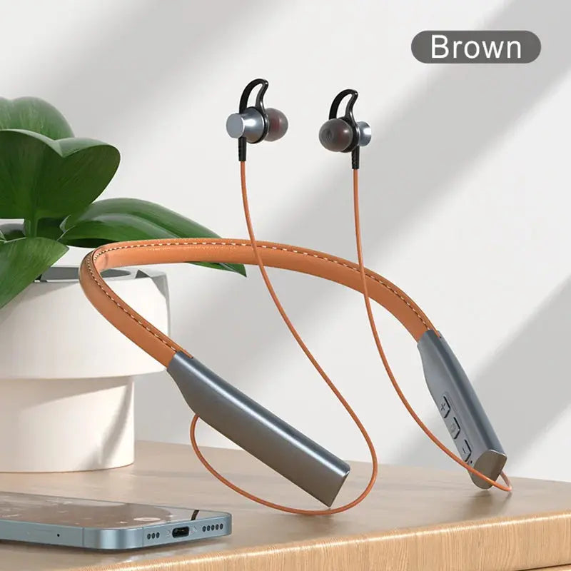 Auriculares magnéticos con Bluetooth, audífonos deportivos inalámbricos para colgar en el cuello con micrófono - La zona Apple