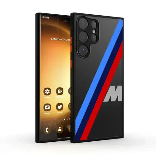 Funda para teléfono con logotipo M para Samsung Galaxy S24 Ultra S23 Ultra S20 S21 S22 FE S20 FE, carcasa suave mate - La zona Apple