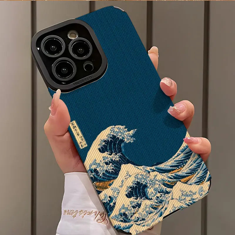 FUNDA OLAS para Iphone 16 Pro Max, Iphone 15 Pro Max/14/16 Plus/15/13 Pro/12/11/7/11 Pro/X/Xr/Xs Max - La zona Apple