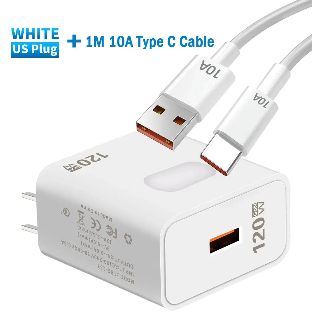 Cargador rápido GaN USB de 120W,de carga rápida para teléfono móvil, tipo C - La zona Apple