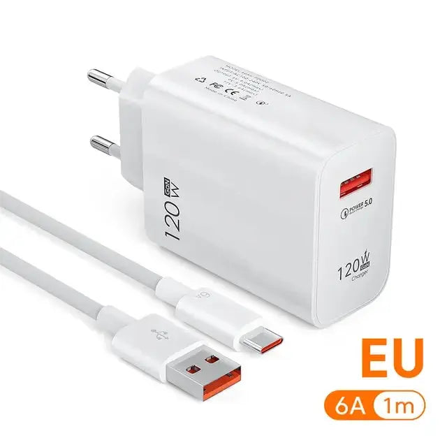 120W GaN USB Charger Fast Charging High Speed Charger QC 3.0 Mobile Phone Adapter for iPhone 15 Xiaomi Huawei Samsung oneplus - La zona Apple
