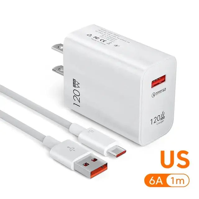 120W GaN USB Charger Fast Charging High Speed Charger QC 3.0 Mobile Phone Adapter for iPhone 15 Xiaomi Huawei Samsung oneplus - La zona Apple