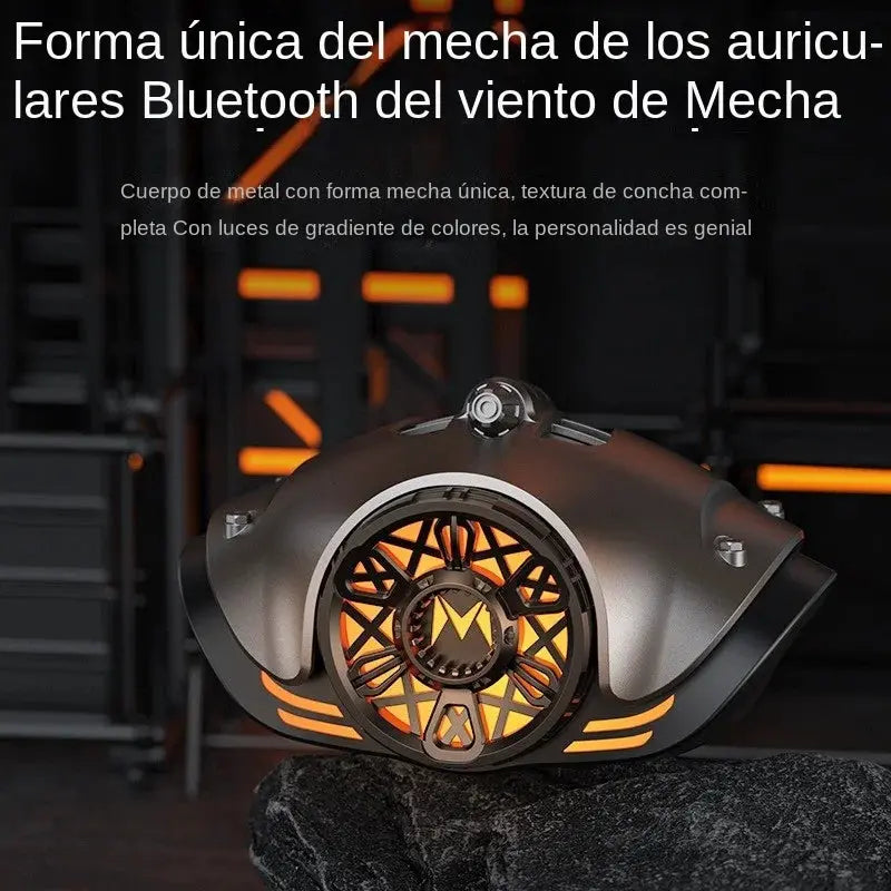 2022 Nuevos auriculares inalámbricos en forma de mech de metal Bluetooth 5.3+GBR Efecto de luz+Super Sound+ENC Call Noise Canceling Game Earphone Tws - La zona Apple