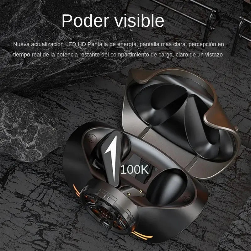 2022 Nuevos auriculares inalámbricos en forma de mech de metal Bluetooth 5.3+GBR Efecto de luz+Super Sound+ENC Call Noise Canceling Game Earphone Tws - La zona Apple