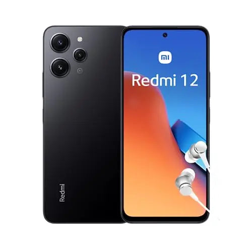 Redmi 12 4G - Smartphone de 8+256GB, Pantalla de 6,79" FHD+ AdaptiveSync 90 Hz, MediaTek G88, Triple cámara de 50MP, batería de 5000 mAh, Negro (Versión ES + 3 años de garantía) - La zona Apple