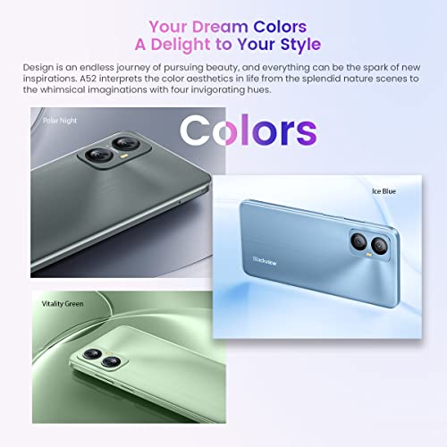 Blackview A52 Android 12 Teléfono Móvil, Pantalla HD+ 6.5'', Octa Core 2GB 32GB (512GB SD Externa), 13MP + 5MP, Dual SIM 4G Smartphone, 5180mAh Batería, Desbloqueo Facial&Huella Digital GPS Azul - La zona Apple