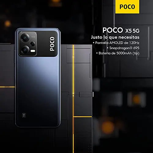 Xiaomi Poco X5 5G, auriculares intraurales, 6,67 pulgadas, pantalla AMOLED DotDisplay, 256 GB, 8 GB RAM, 120 Hz, Full HD, negro (Versión Global) - La zona Apple