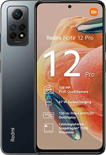 Smartphone Xiaomi Redmi Note 12 Pro 8GB/ 256GB/ 6.67"/ Negro Medianoche - La zona Apple