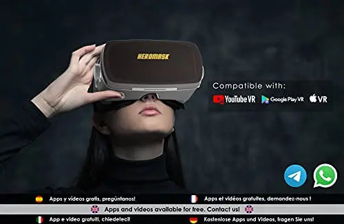 Gafas Realidad Virtual Profesionales + Guía de Juegos Realidad Virtual gratuitos. con Mando Bluetooth y Acabados en Tela. Compatible con Android y iPhone -Gafas VR para movil Gafas 3D - La zona Apple