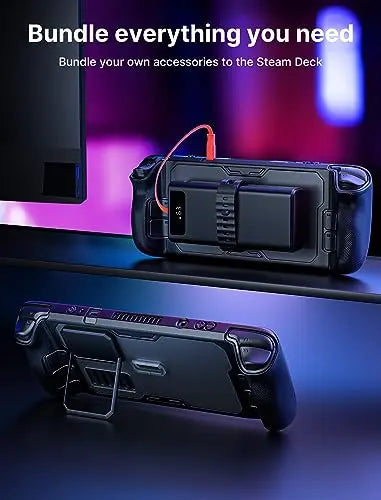JSAUX ModCase para Steam Deck, PC0104 Estuche Modular para Valve Steam Deck Incluyen Funda Protectora, Cubierta Frontal, Soporte Metálico y Correa - Set Básico - La zona Apple