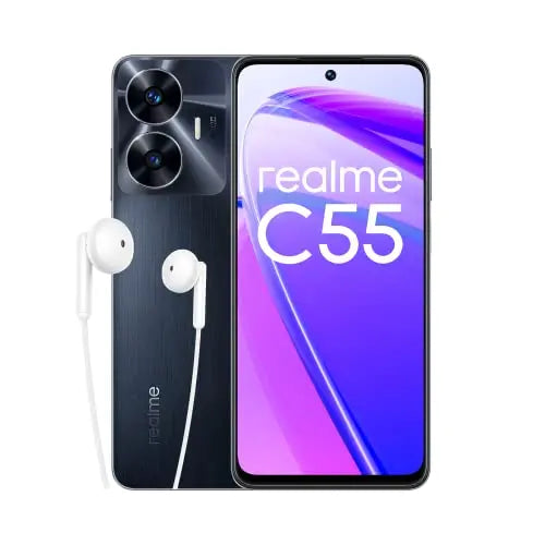 realme C55 Smartphone 4G, cámara de 64MP con IA, 6GB de RAM + 128GB de ROM, carga SUPERVOOC de 33W, gran batería de 5000mAh, diseño ultrafino de 7,89mm, Negro, Versión española - La zona Apple