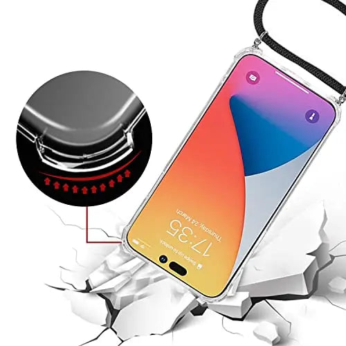 Funda con Cuerda para iPhone 14 Pro MAX, Carcasa Transparente TPU Suave Silicona Case con Correa Colgante Ajustable amazon