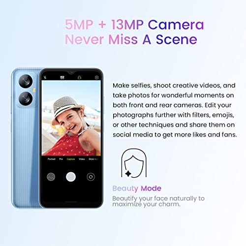Blackview A52 Android 12 Teléfono Móvil, Pantalla HD+ 6.5'', Octa Core 2GB 32GB (512GB SD Externa), 13MP + 5MP, Dual SIM 4G Smartphone, 5180mAh Batería, Desbloqueo Facial&Huella Digital GPS Azul - La zona Apple