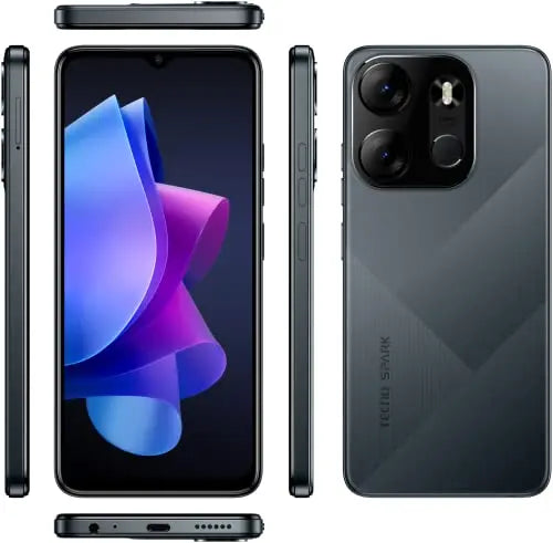 Tecno Mobile Spark GO 2023 - Smartphone (Android, Dual SIM, 1600 x 720 HD+, 3 GB de RAM, 64 GB de memoria, Quad-Core, cámara dual de 13 MP), color negro - La zona Apple