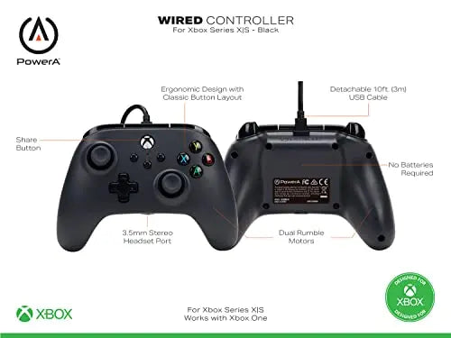 Power A, Mando con cable PowerA para Xbox Series X|S - Negro - La zona Apple