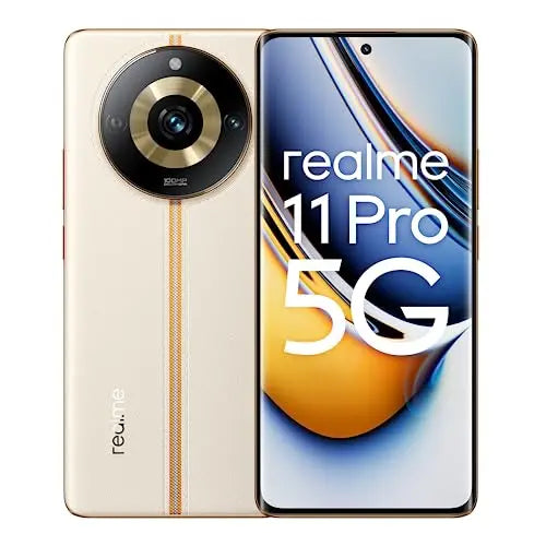 realme 11 Pro 5G 8+128GB Smartphone, Pantalla de visión curva de 120 Hz, Cámara ProLight OIS de 100 MP, Gran batería de 5000 mAh, Carga SUPERVOOC de 67 W, Beige amanecer, Versión española - La zona Apple