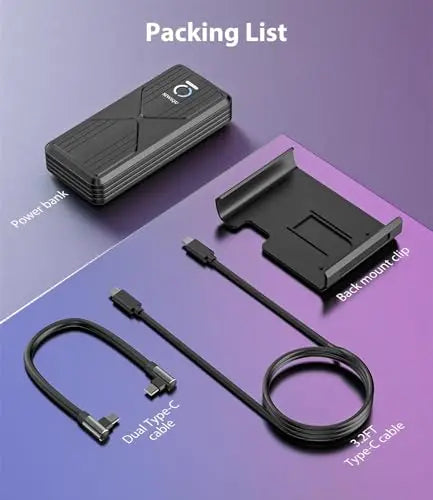 Power Bank 20000mAh para Steam Deck, 45W PD 3.0 B baterías externas compatibles con Switch/Samsung/iPad/Laptop con Soporte Trasero Desmontable y Cable USB-C Dual - La zona Apple