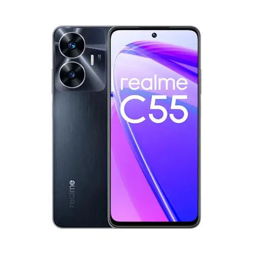 realme C55 Smartphone 4G, cámara de 64MP con IA, 6GB de RAM + 128GB de ROM, carga SUPERVOOC de 33W, gran batería de 5000mAh, diseño ultrafino de 7,89mm, Negro, Versión española - La zona Apple