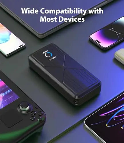Power Bank 20000mAh para Steam Deck, 45W PD 3.0 B baterías externas compatibles con Switch/Samsung/iPad/Laptop con Soporte Trasero Desmontable y Cable USB-C Dual - La zona Apple