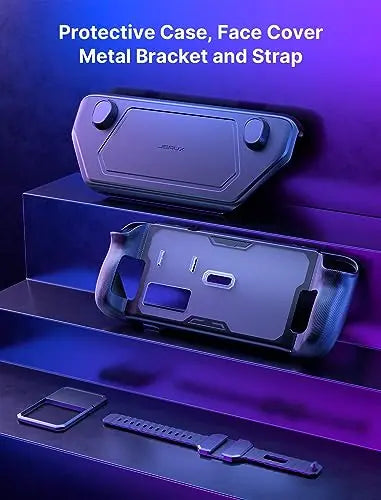 JSAUX ModCase para Steam Deck, PC0104 Estuche Modular para Valve Steam Deck Incluyen Funda Protectora, Cubierta Frontal, Soporte Metálico y Correa - Set Básico - La zona Apple