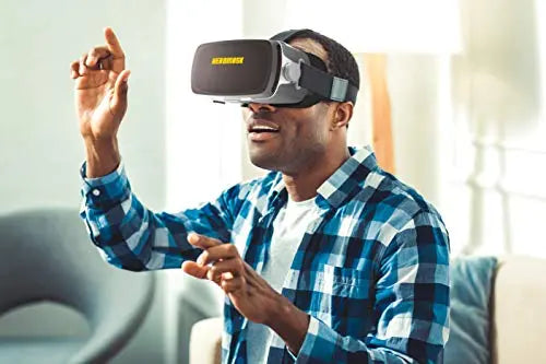 Gafas Realidad Virtual Profesionales + Guía de Juegos Realidad Virtual gratuitos. con Mando Bluetooth y Acabados en Tela. Compatible con Android y iPhone -Gafas VR para movil Gafas 3D - La zona Apple