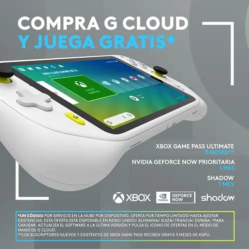 Logitech G Cloud Gaming Handheld, Consola Portátil con Batería de Larga Duración, Pantalla Táctil 1080P de 7 in, diseño ligero, Xbox Cloud Gaming, NVIDIA GeForce NOW, Google Play, Enchufe EU, Blanco - La zona Apple