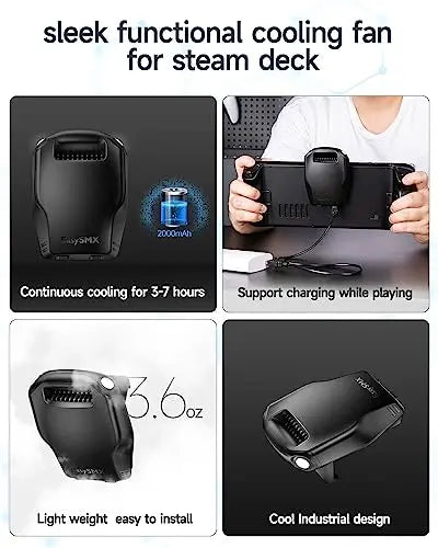 Ventilador Radiador de Steam Deck, EasySMX D10 Steam Deck Enfriador de Ventilador con Peso Ligero, Batería Recargable, 3 Velocidades de Viento y Diseño Silencioso - La zona Apple