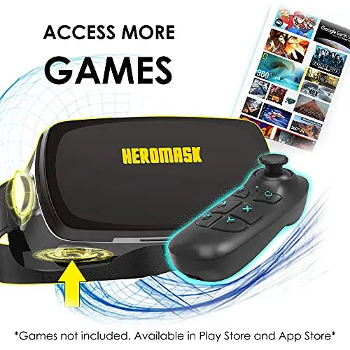 Gafas Realidad Virtual Profesionales + Guía de Juegos Realidad Virtual gratuitos. con Mando Bluetooth y Acabados en Tela. Compatible con Android y iPhone -Gafas VR para movil Gafas 3D - La zona Apple