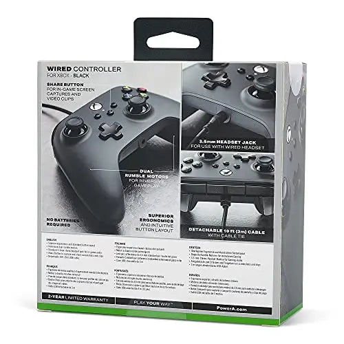 Power A, Mando con cable PowerA para Xbox Series X|S - Negro - La zona Apple