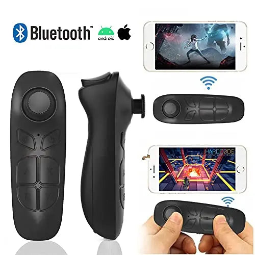 Gafas Realidad Virtual Profesionales + Guía de Juegos Realidad Virtual gratuitos. con Mando Bluetooth y Acabados en Tela. Compatible con Android y iPhone -Gafas VR para movil Gafas 3D - La zona Apple