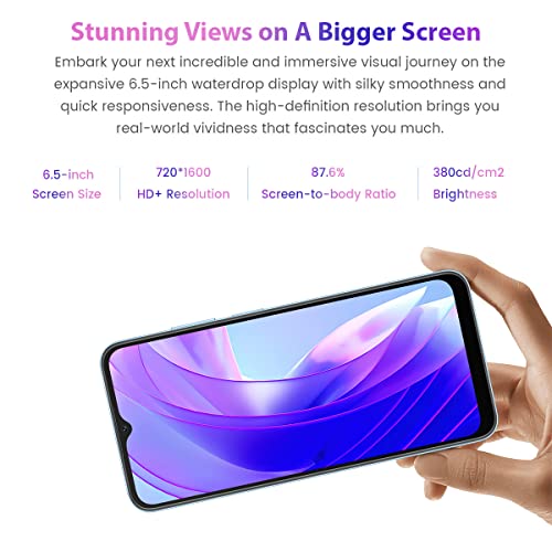 Blackview A52 Android 12 Teléfono Móvil, Pantalla HD+ 6.5'', Octa Core 2GB 32GB (512GB SD Externa), 13MP + 5MP, Dual SIM 4G Smartphone, 5180mAh Batería, Desbloqueo Facial&Huella Digital GPS Azul - La zona Apple