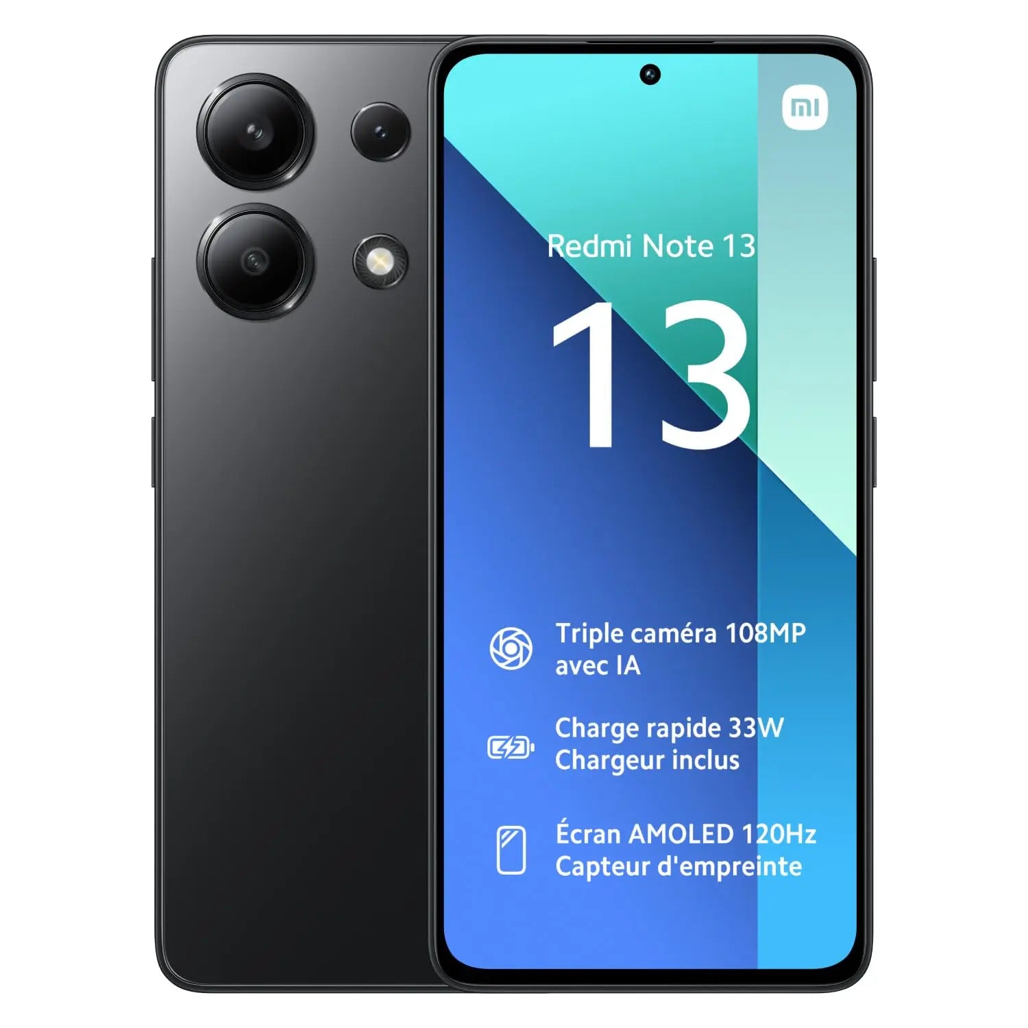 Xiaomi Smartphone Redmi Note 13, Version Global, 8+256GB, Pantalla Amoled de 6,67 Pulgadas, 120Hz, Dimensity 6080, 100MP, 5000mAh, Cargador de 33W, Negro - La zona Apple
