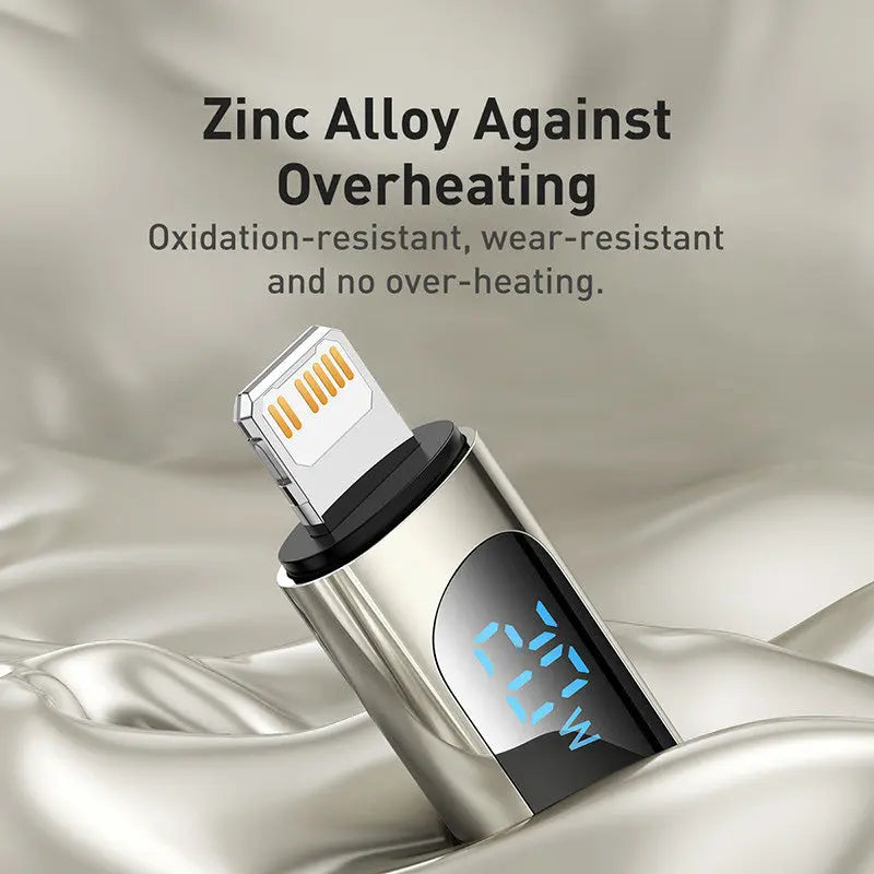 Cable USB tipo C de carga rápida para iPhone con pantalla Digital, 20W. alidrosip