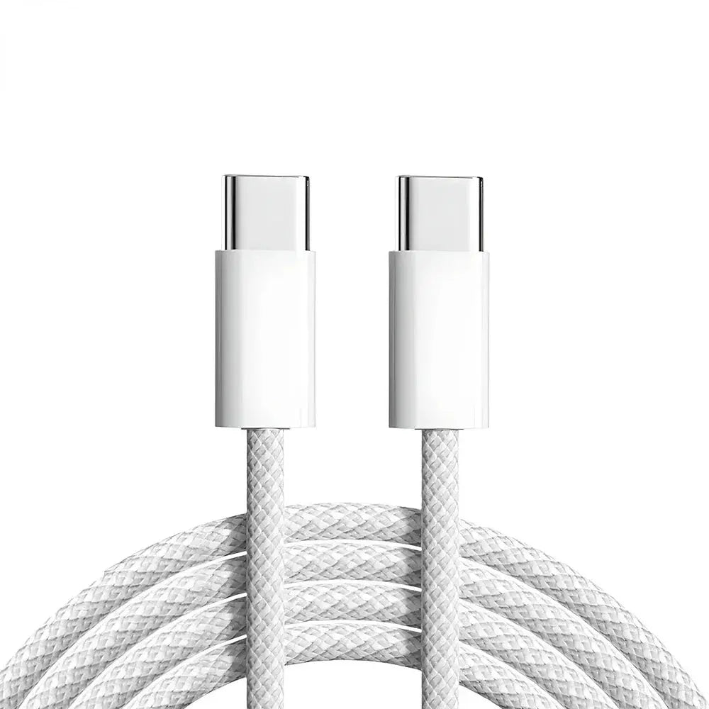 Cable Dual tipo C de carga rápida, Cable de nailon trenzado, USB C, 60W, para iPhone 15 Pro Max Plus, Xiaomi Poco, Samsung - La zona Apple