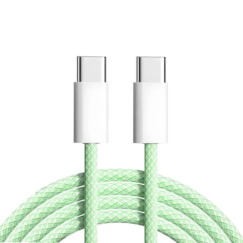 Cable Dual tipo C de carga rápida, Cable de nailon trenzado, USB C, 60W, para iPhone 15 Pro Max Plus, Xiaomi Poco, Samsung - La zona Apple
