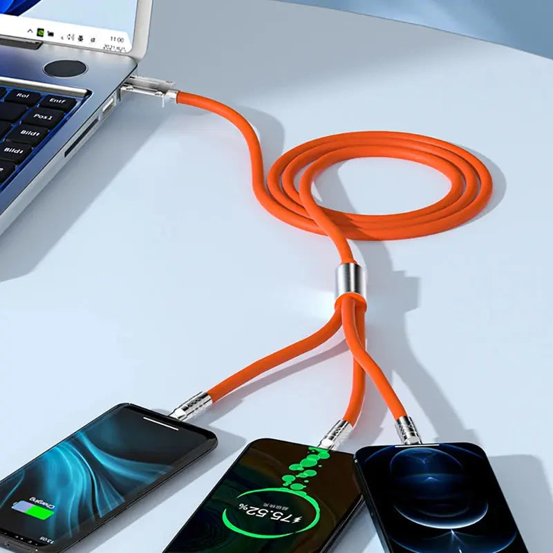 Cable Micro USB de carga rápida 3 en 1, 120W, para iPhone 14, 11 Pro Max, Xiaomi, Huawei, Samsung, USB tipo C a Lightning Data, Cable inalámbrico - La zona Apple