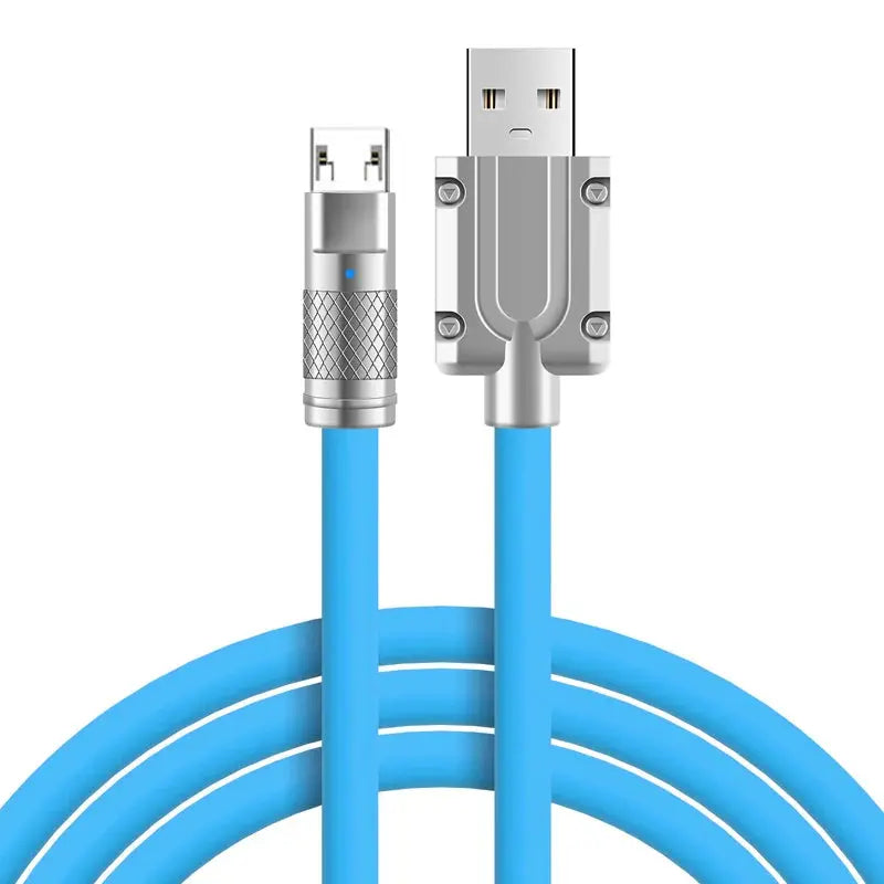 Cable Micro USB de carga rápida para teléfono móvil, accesorio Universal de aleación suave, 120W, 7A, para Android - La zona Apple