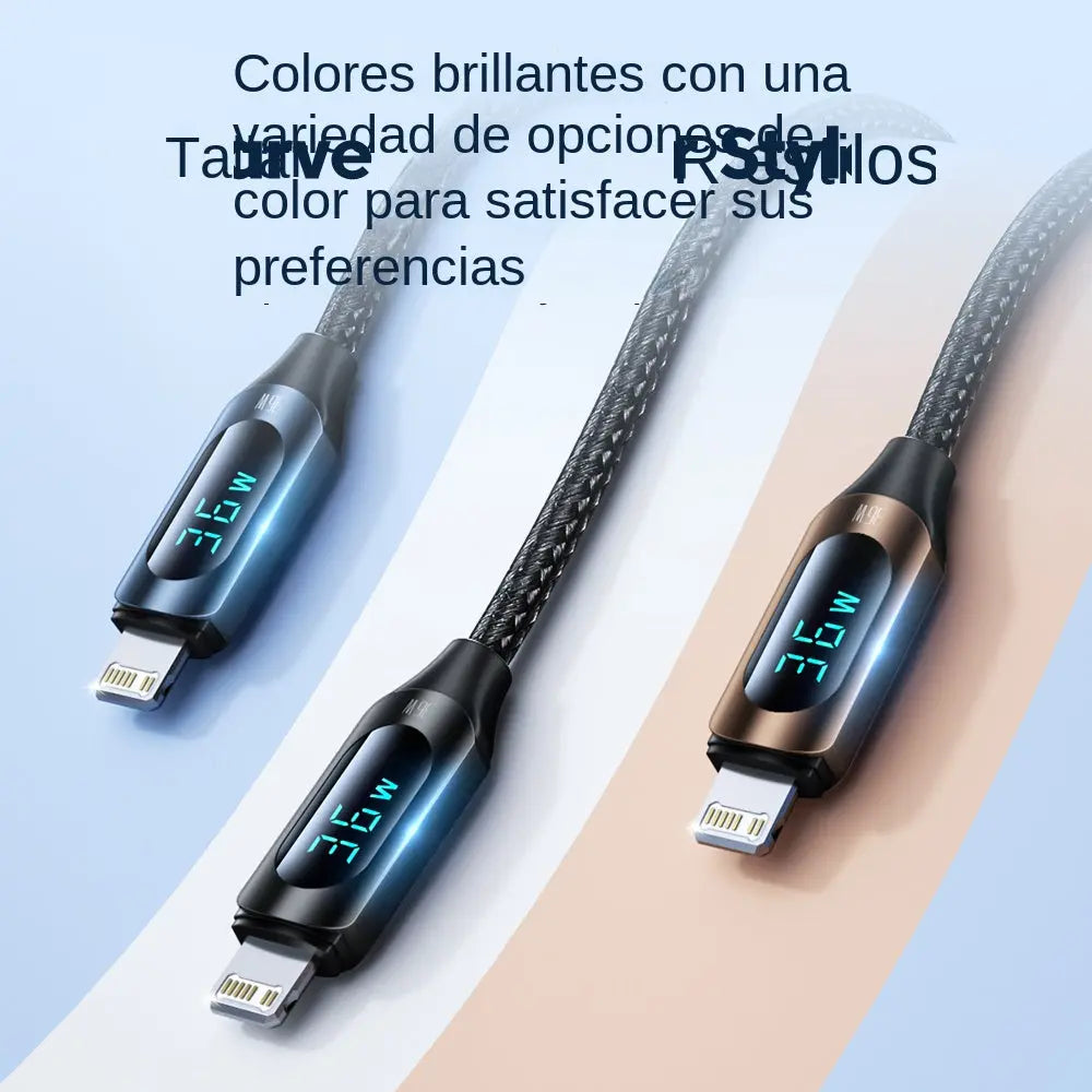 Cable carga rápida 36W USB tipo C a Lightning para iPhone iPad alidrosip