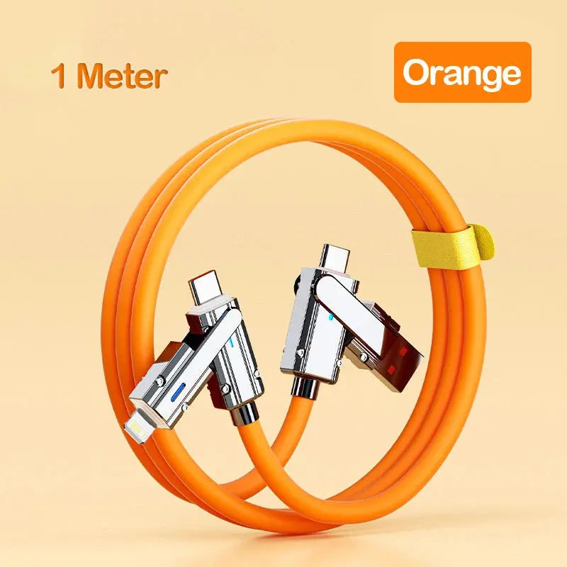 Cable USB de carga rápida 4 en 1, 100W, tipo C a USB C, Cable de iluminación para iPhone 15, 14, 13 Pro Max, Huawei, Xiaomi, PD - La zona Apple