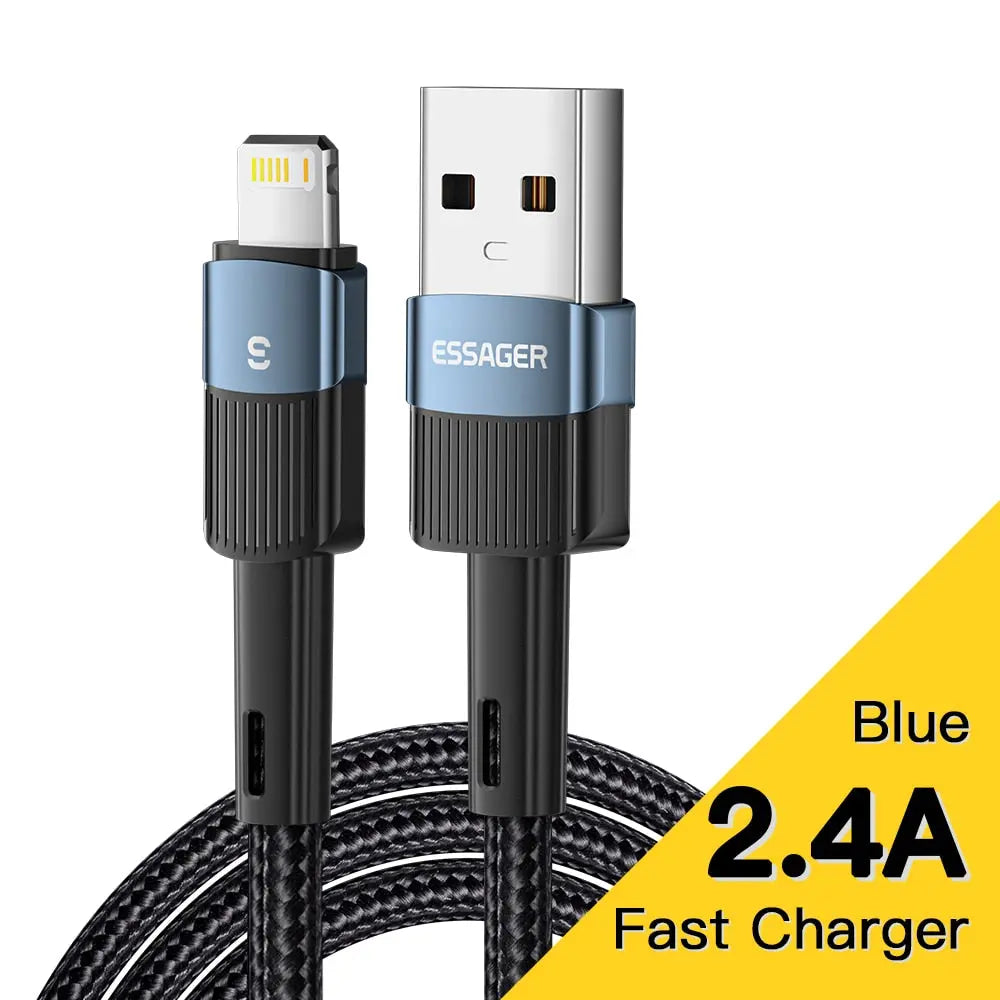 Cable de carga rápida ESSAGER USB a Lightning para iPhone alidrosip