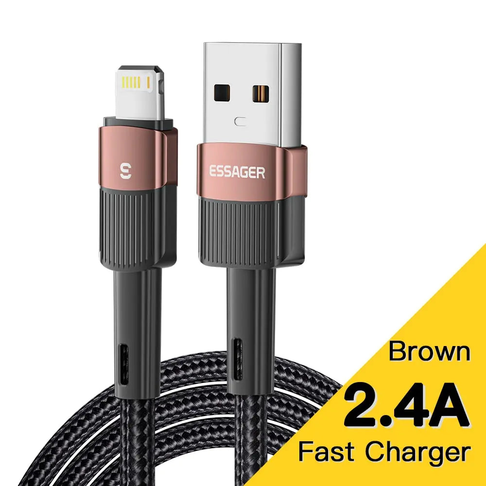 Cable de carga rápida ESSAGER USB a Lightning para iPhone alidrosip