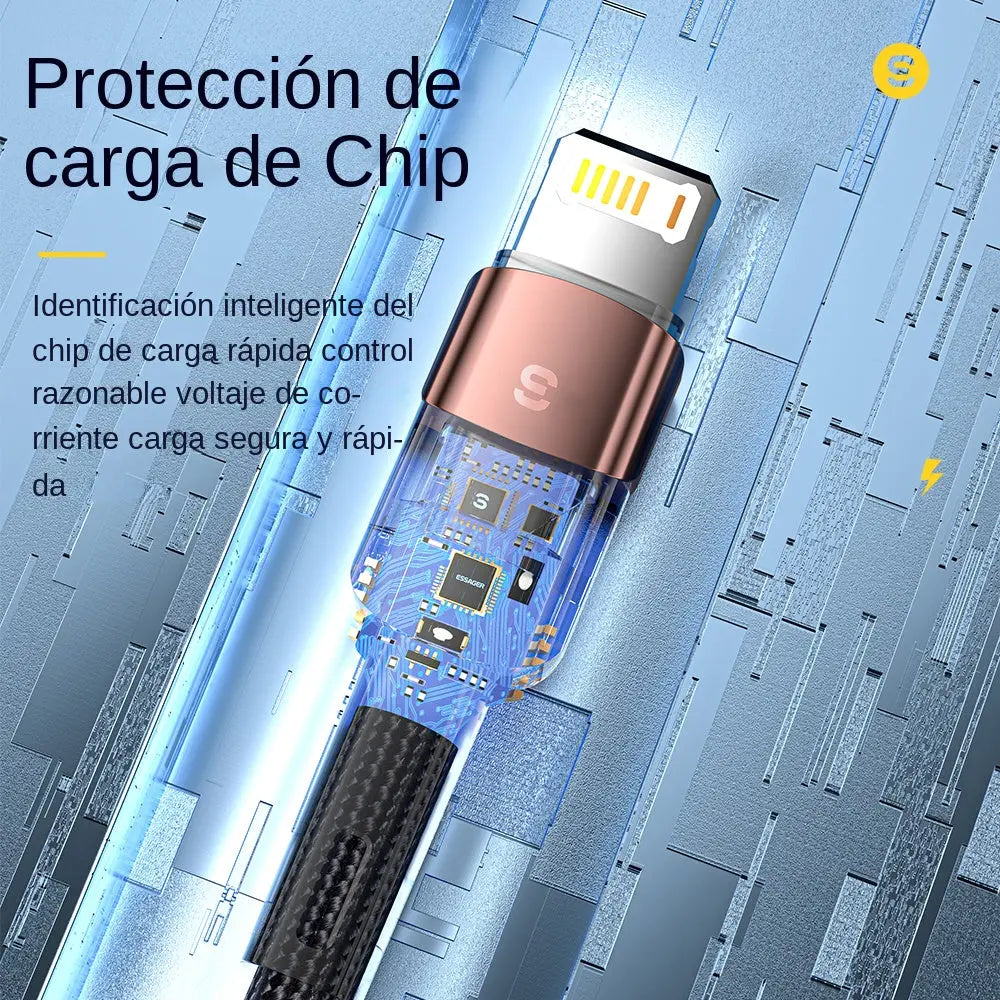 Cable de carga rápida ESSAGER USB a Lightning para iPhone alidrosip