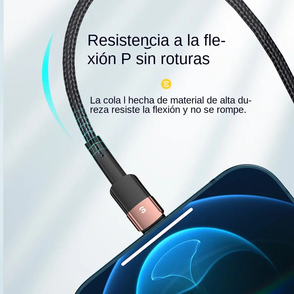 Cable de carga rápida ESSAGER USB a Lightning para iPhone alidrosip