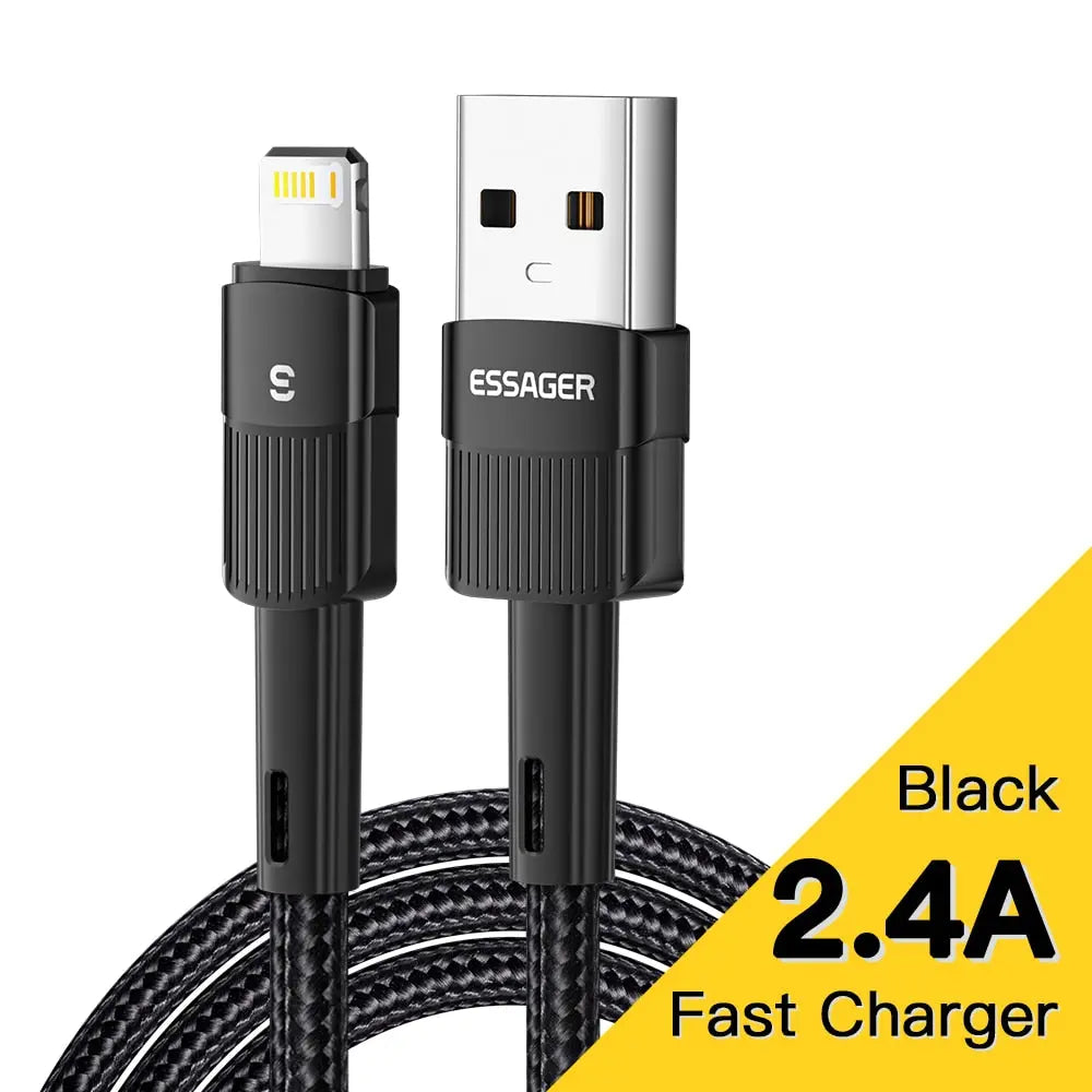 Cable de carga rápida ESSAGER USB a Lightning para iPhone alidrosip