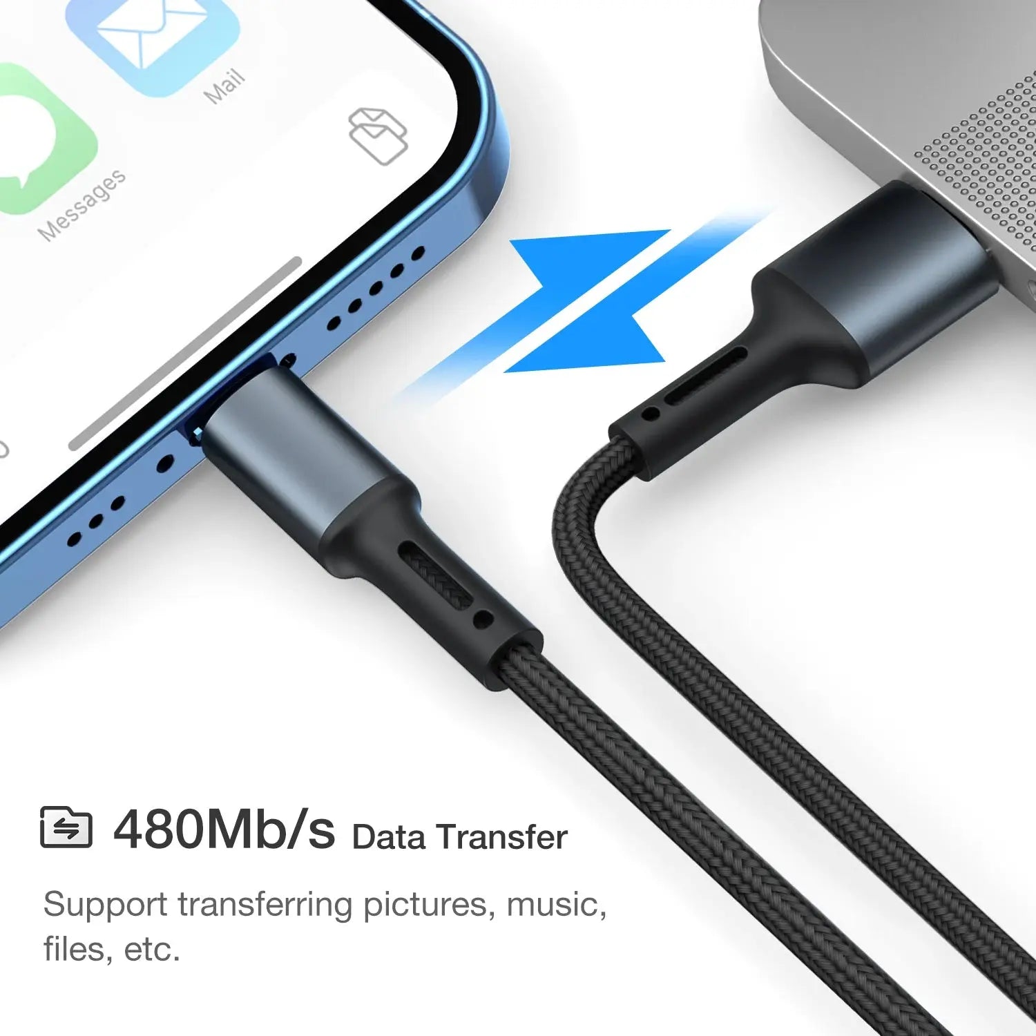 Cable USB de carga rápida para teléfono móvil, Cable de carga de datos de 3m para iPhone 13, 12, 11 Pro, X, Max, 6, 6s, 7, 8 Plus, Apple iPad Origin - La zona Apple