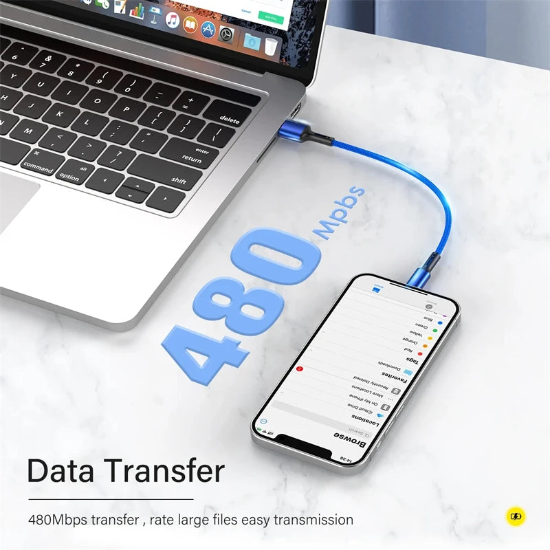 Cable USB de Carga Rápida para Teléfono Móvil: Carga Eficiente y Longitud Variada - La zona Apple