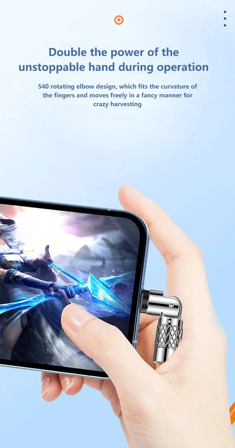 Cable USB tipo C de carga rápida para Xiaomi Redmi Honor, Cable de codo con rotación de 120 grados, cargador de teléfono, 180 W, 7A - La zona Apple
