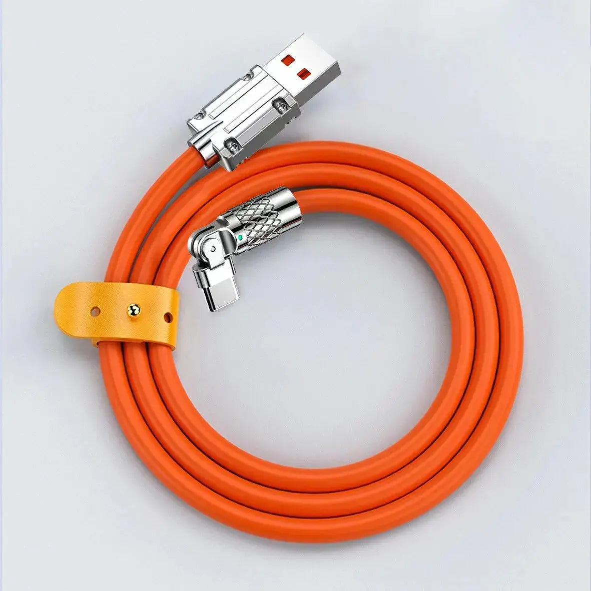 Cable USB tipo C de carga rápida para Xiaomi Redmi Honor, Cable de codo con rotación de 120 grados, cargador de teléfono, 180 W, 7A - La zona Apple